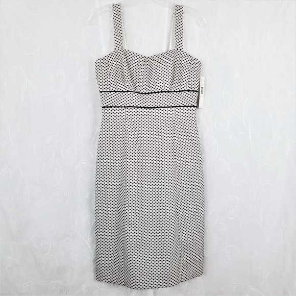 Tahari Levine Isabella Demarco Women's 2 Dress Lined Sheath Pencil White/Blk - Picture 1 of 8